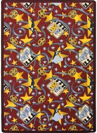 Joy Carpets Any Day Matinee Silver Screen Burgundy